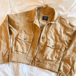 Tan Abercrombie & Fitch Cropped Jacket